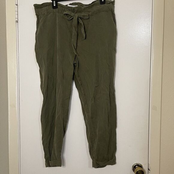 Mango MNG casual green drawstring jogger pants size US Small - Picture 1 of 6